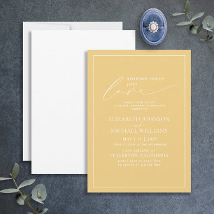 Nothing Fancy Just Love Sunflower Yellow Wedding Invitation