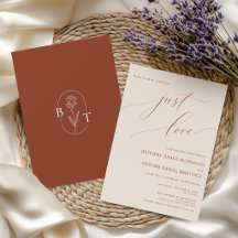 Nothing Fancy Just Love Terracotta Wedding Script