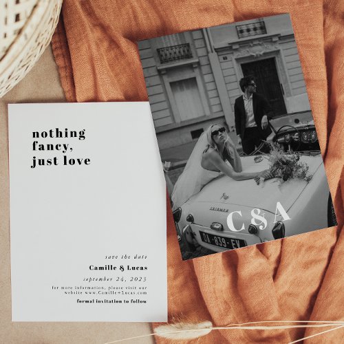 Nothing fancy just love trendy Wedding Invitation