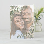 Nothing Fancy Just Love Vellum Eucalyptus Photo Invitation (Standing Front)