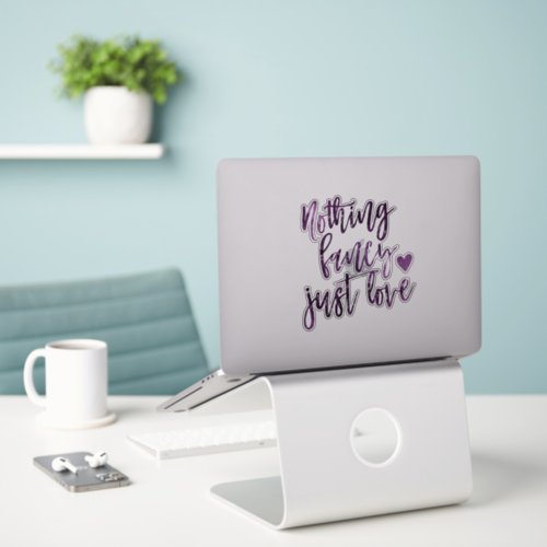 Nothing Fancy Just Love  Violet Purple Wedding Sticker