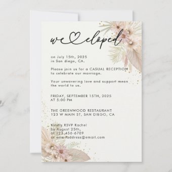 Nothing Fancy Just Love We Eloped Elopement Party Invitation | Zazzle
