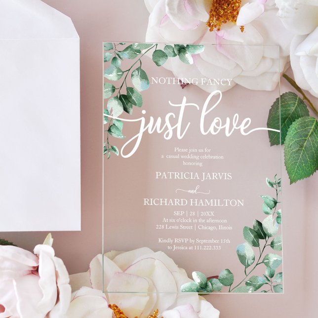 Nothing Fancy Just Love Wedding Acrylic Invitations (Creator Uploaded)