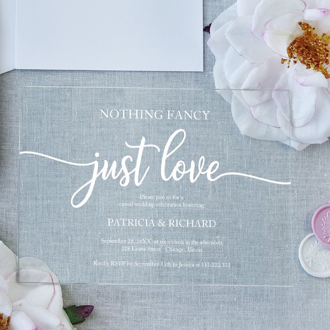 Nothing Fancy Just Love Wedding Acrylic Invitations (Creator Uploaded)