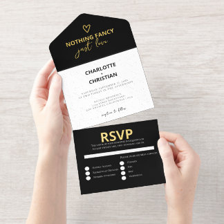 Nothing Fancy Just Love Wedding All In One Invitation