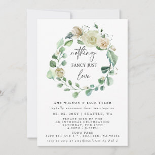 Nothing Fancy Just Love Wedding Announcement