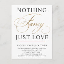 Nothing Fancy Just Love Wedding Announcement Postc Postcard