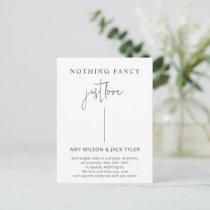 Nothing Fancy Just Love Wedding Announcement Postcard