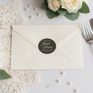 Nothing Fancy Just Love Wedding Classic Round Sticker