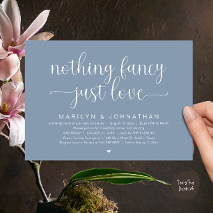 Nothing Fancy, Just Love, Wedding Dinner Dancing Invitation