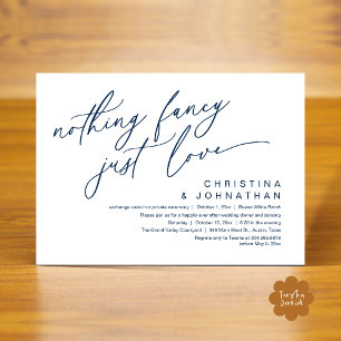 Nothing Fancy Just Love Wedding Dinner Party Invitation