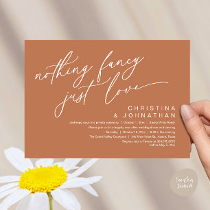 Nothing Fancy Just Love Wedding Dinner Party Invitation