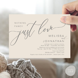 Nothing Fancy Just Love, Wedding Elopement Brunch Invitation