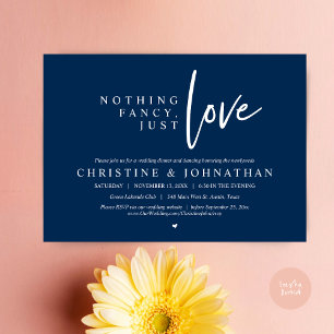 Nothing Fancy, Just Love, Wedding Elopement Dinner Invitation