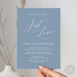 Nothing Fancy, Just Love, Wedding Elopement Dinner Invitation