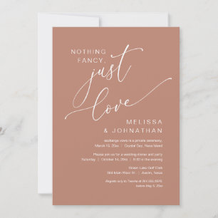Nothing Fancy, Just Love, Wedding Elopement Invitation