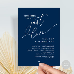 Nothing Fancy, Just Love, Wedding Elopement Party Invitation