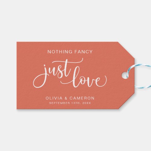 Nothing Fancy Just Love Wedding Favor Tag