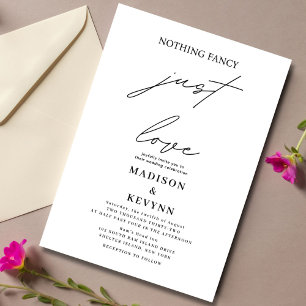 Nothing Fancy Just Love Wedding Invitation