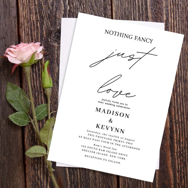 Nothing Fancy Just Love Wedding Invitation (Creator Uploaded)