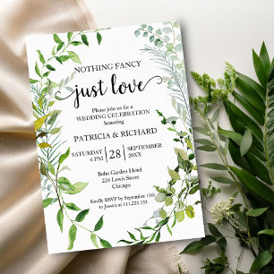 Nothing Fancy Just Love Wedding Invitation