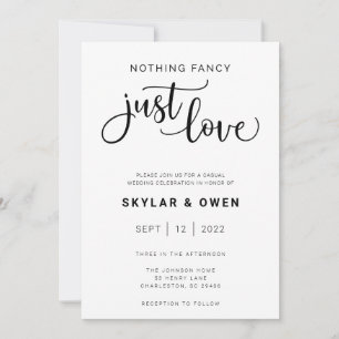 Nothing Fancy Just Love Wedding Invitation