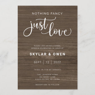 Nothing Fancy Just Love Wedding Invitation