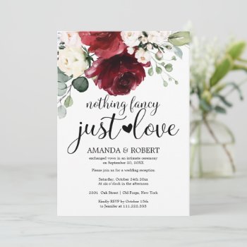 Nothing Fancy Just Love Wedding Invitations by LitleStarPaper at Zazzle