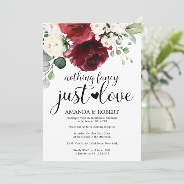 Nothing Fancy Just Love Wedding Invitationsnull