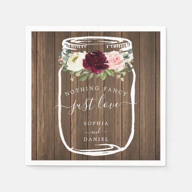 Nothing Fancy Just Love Wedding Napkins (Front)