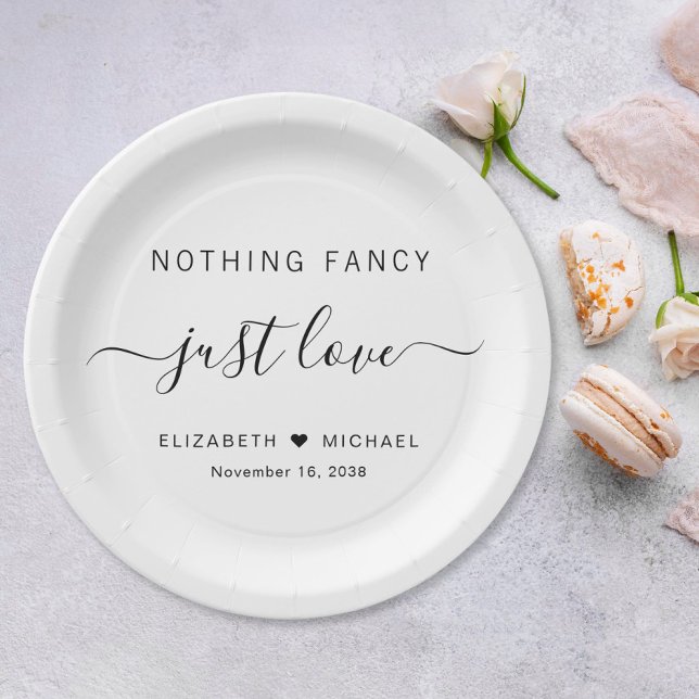 Nothing Fancy Just Love Wedding Paper Plates (Creator Uploaded)