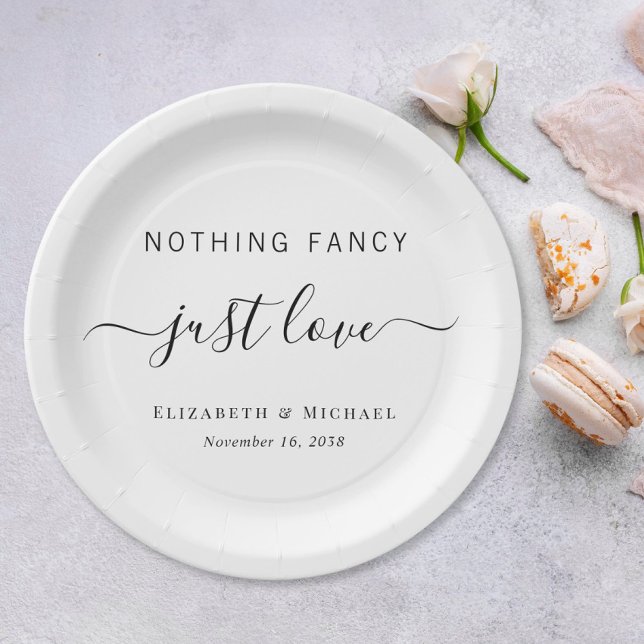 Nothing Fancy Just Love Wedding Paper Plates (Creator Uploaded)