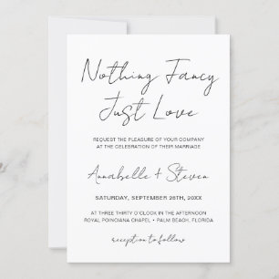 Nothing Fancy Just Love Wedding Photo Invitation