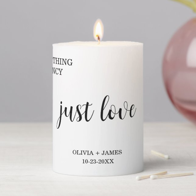 Nothing Fancy Just Love Wedding  Pillar Candle (In Situ)