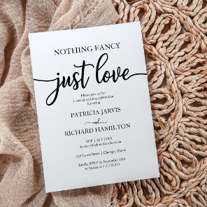 Nothing Fancy Just Love Wedding QR RSVP Invitation