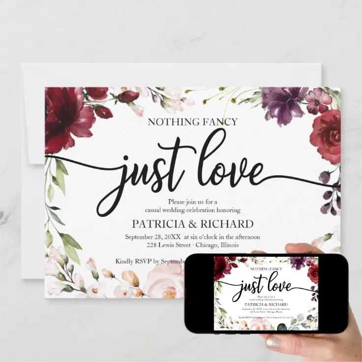 Nothing Fancy Just Love Wedding Invitations