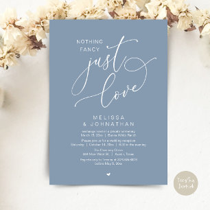 Nothing Fancy, Just Love, Wedding Reception Invitation