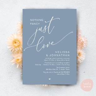 Nothing Fancy, Just Love, Wedding Reception Invitation