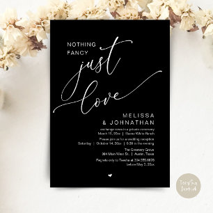 Nothing Fancy, Just Love, Wedding Reception Invitation