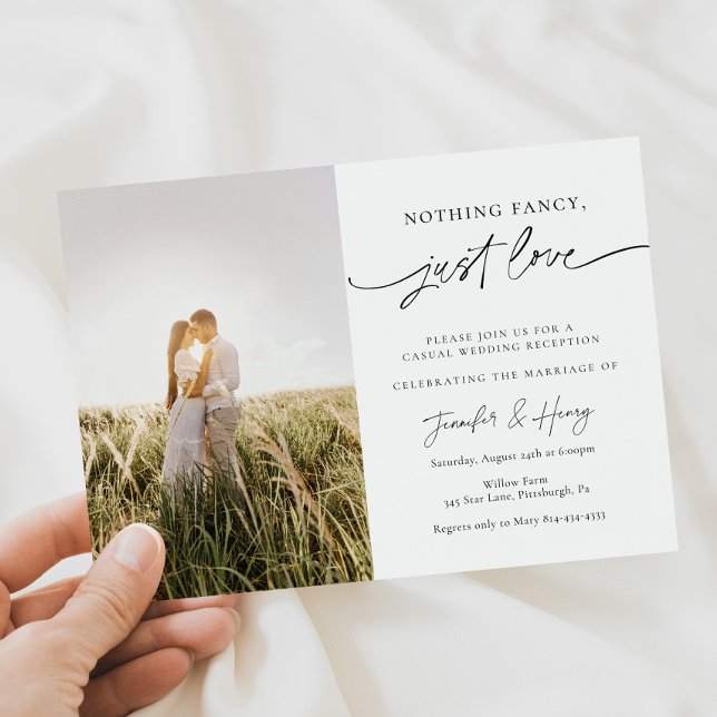 Nothing Fancy Just Love Wedding Reception Invitation (Creator Uploaded)