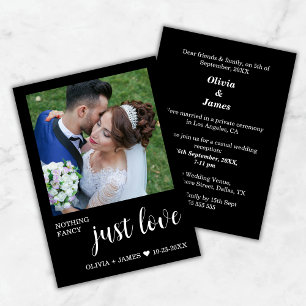 Nothing Fancy Just Love Wedding Reception Photo Invitation