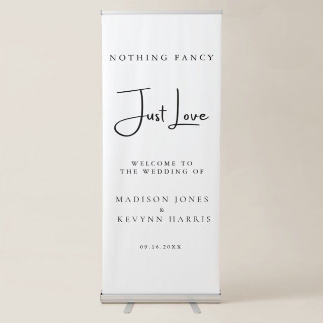 Nothing Fancy Just Love Wedding  Retractable Banner (Front)