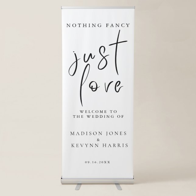 Nothing Fancy Just Love Wedding  Retractable Banner (Front)