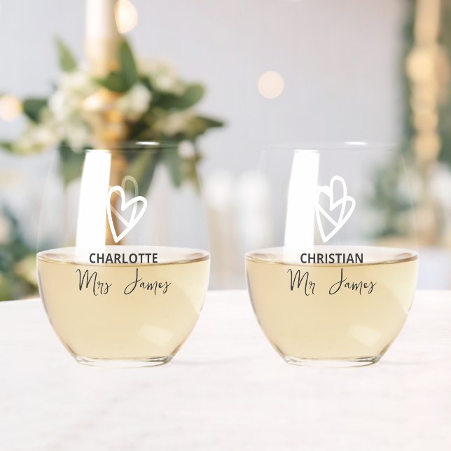 Nothing Fancy Just Love Wedding Stemless Wine Glass (Insitu (Wedding))