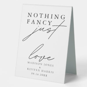 Nothing Fancy Just Love Wedding   Table Tent