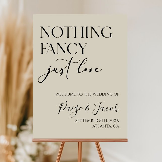 Nothing Fancy Just Love Wedding Welcome Sign (Creator Uploaded)