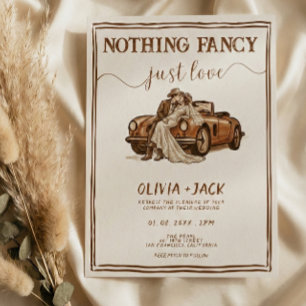 Nothing Fancy Just Love Western Country Wedding Invitation