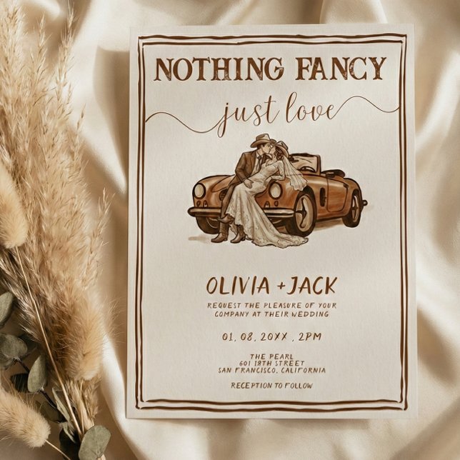 Nothing Fancy Just Love Western Country Wedding Invitation (Creator Uploaded)