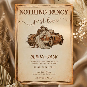 Nothing Fancy Just Love Western Rustic Wedding Invitation
