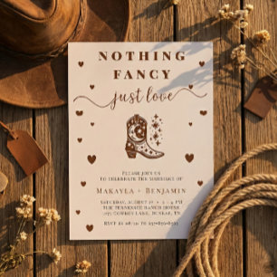 Nothing Fancy Just Love Western Rustic Wedding Invitation